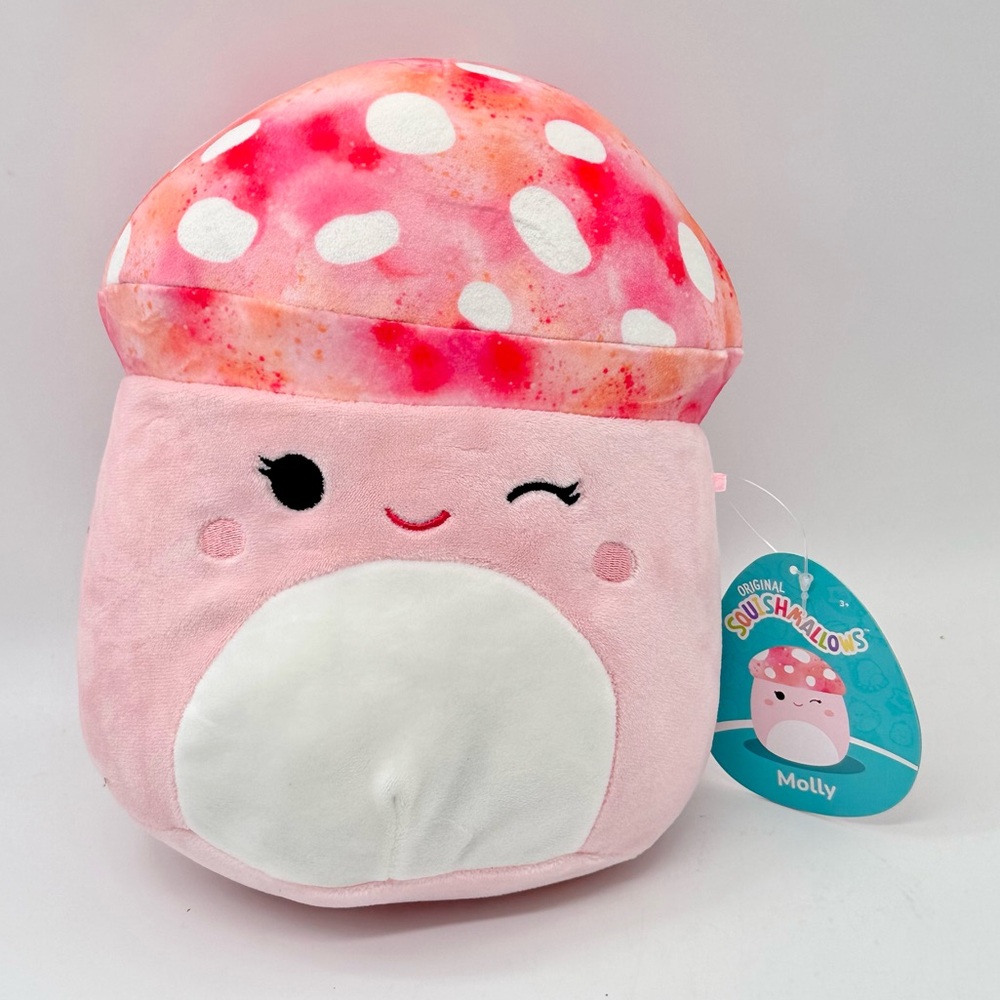 8” Squishmallows Molly the Winking Pink Mushroom Plush Toys Soft Plush Animal